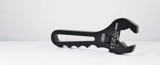 Adjustable Wrench Aluminum Black Anodized Steel Spanner Tool for Plumbing Repair 